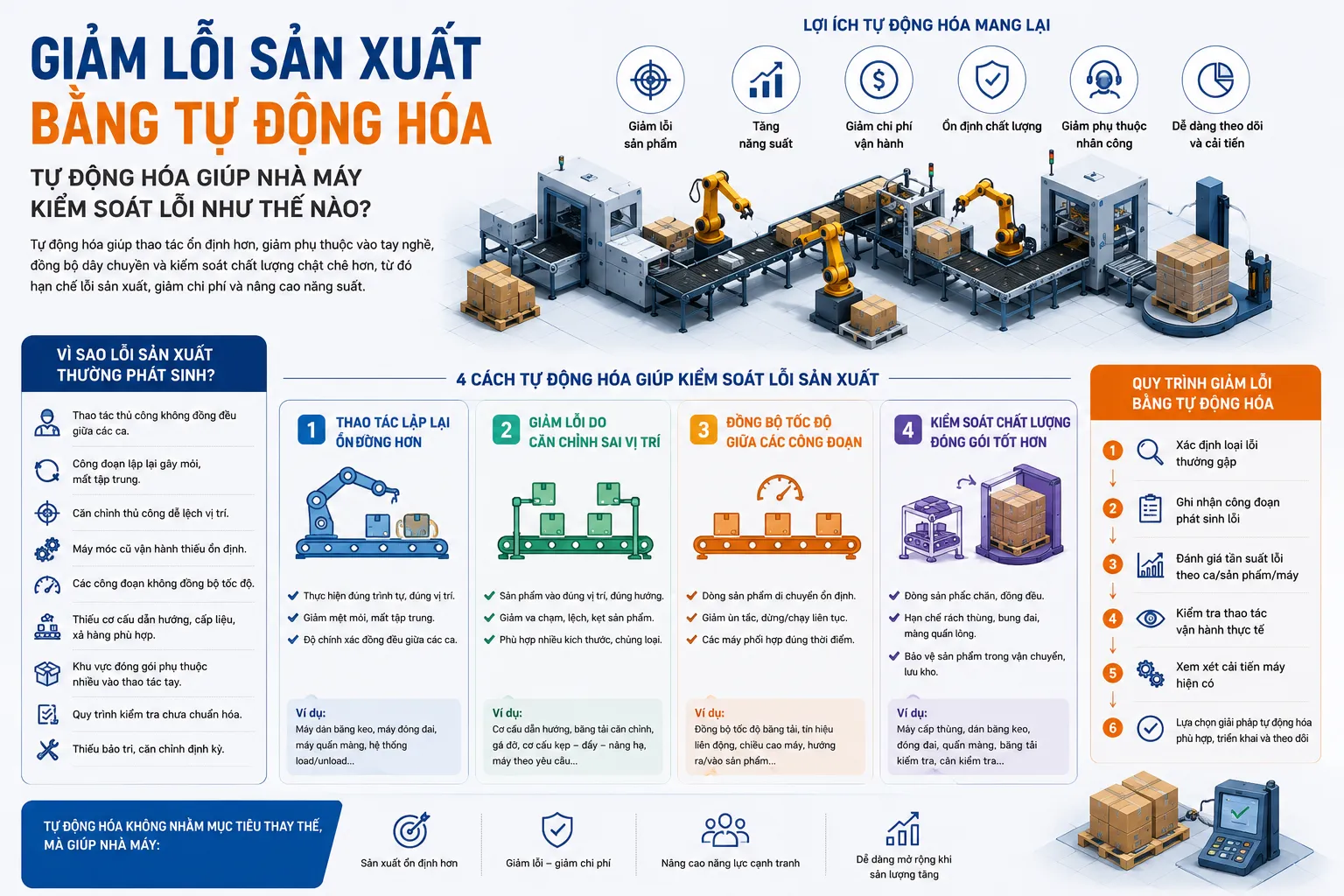 Giảm lỗi sản xuất bằng tự động hóa
