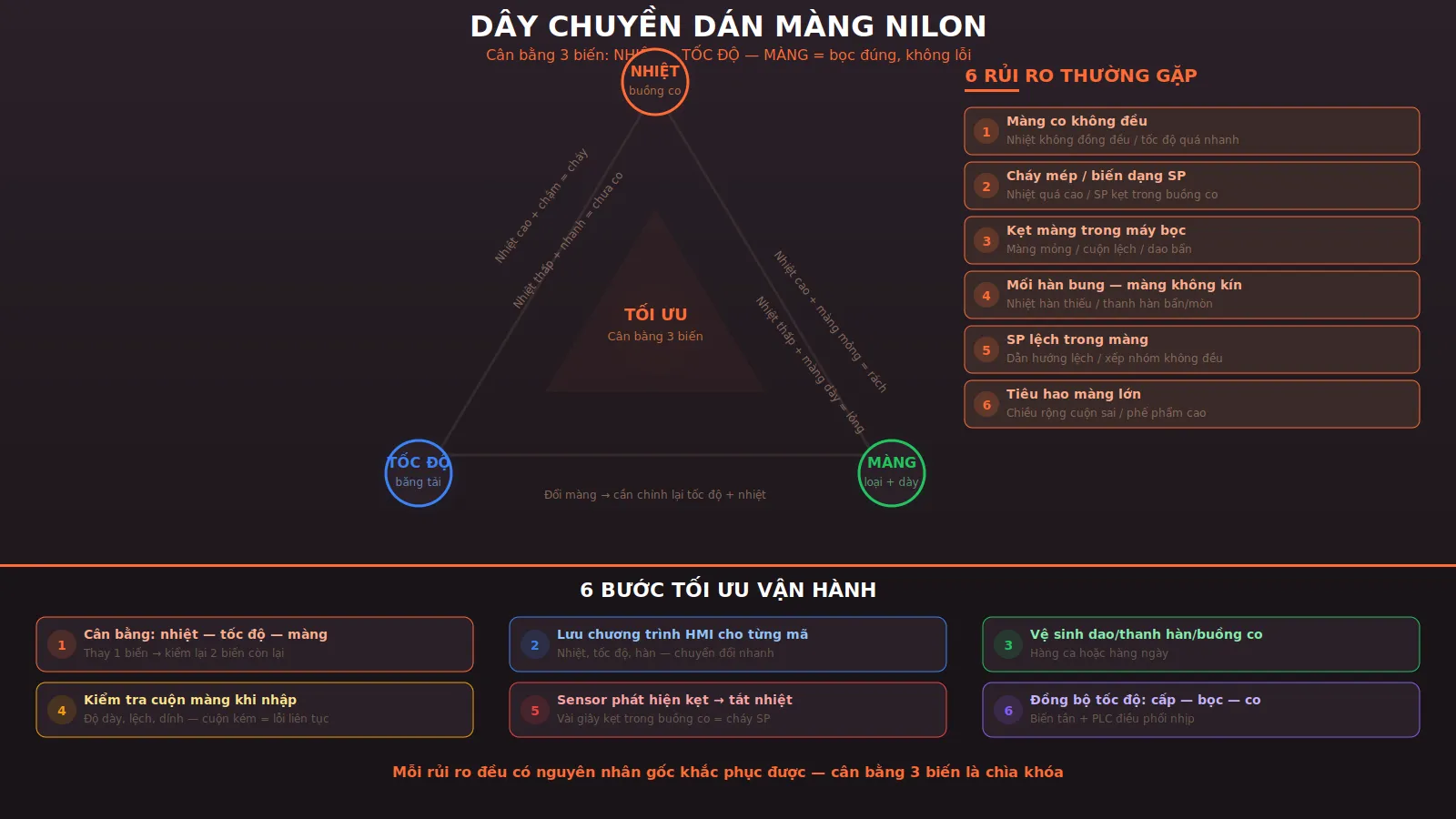Dây chuyền dán màng nilon: rủi ro và cách tối ưu