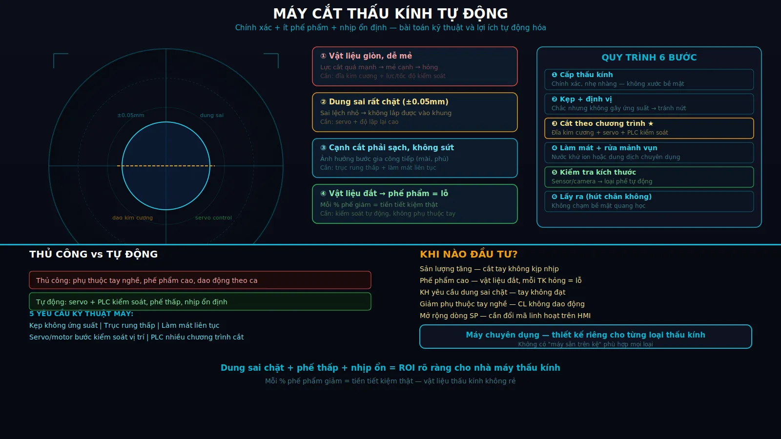 Máy cắt thấu kính tự động: kỹ thuật và lợi ích